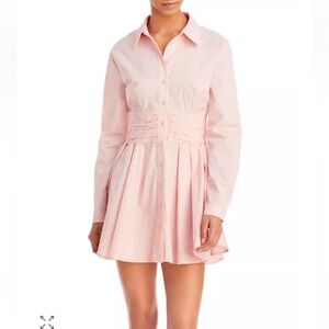 BARDOT Revolve Pink Leoni Cotton Mini Shirtdress Size Small/ US 4